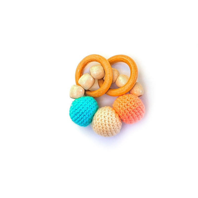 Wooden Rattle with Crochet Balls (3-24 Months)