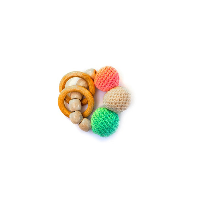 Wooden Rattle with Crochet Balls (3-24 Months)