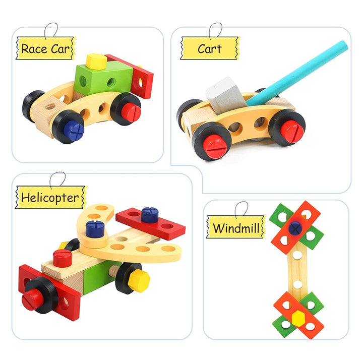 Hop N Play 34 Pieces Pretend Play Construction Kit with Storage Case (3-8 Years)