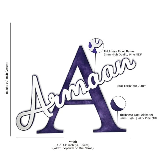 Personalised - AmazingYou, Name Art for the Walls, Vibrant Violet (COD not Available)