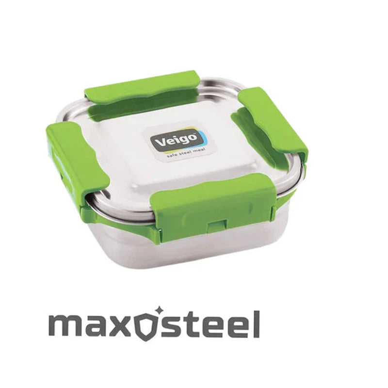 Maxosteel Medium Leakproof & Airtight Lunch Box with Reverse Clip Mechanism (450ml)