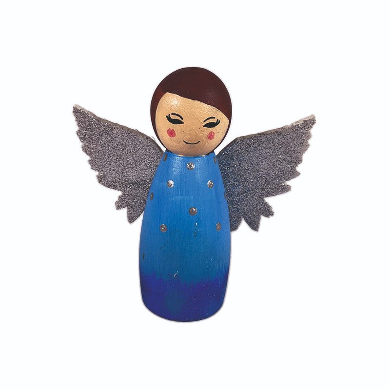 Handcrafted & Handpainted Wooden Angel Doll Set Of 3