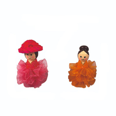 Wooden Multicolour Fancy Small Peg Doll Set Of 3