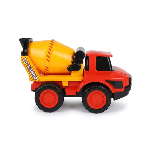 UA Toys Rambo Cement Truck Toy | Friction Powered Construction Vehicle - Yellow & Red