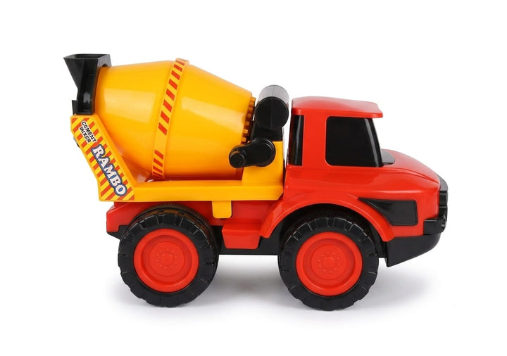 UA Toys Rambo Cement Truck Toy | Friction Powered Construction Vehicle - Yellow & Red
