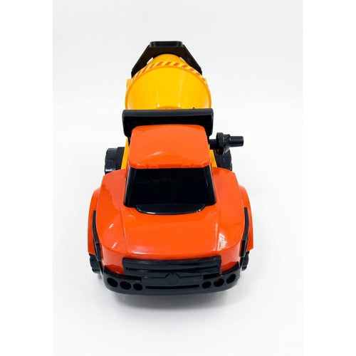 UA Toys Rambo Cement Truck Toy | Friction Powered Construction Vehicle - Yellow & Red