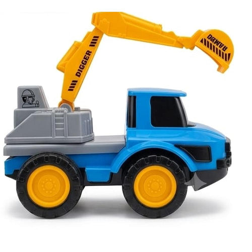 UA Toys Rambo Digger Construction Vehicle toy- Blue & Grey | Friction Powered Push & Go Action