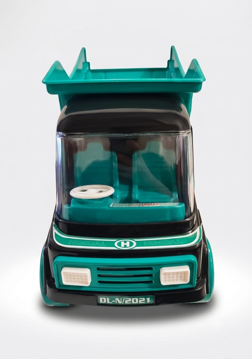 UA Toys Hindal Deluxe Dumper Truck Toy | Friction Powered Construction Vehicle | Openable Hood & Zoo-Zoo- Sound-  Black & Green