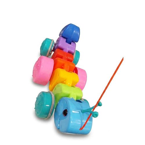 UA Toys Pull-Along Colorful Caterpillar Toy with Rolling Star Wheels - Multicolor