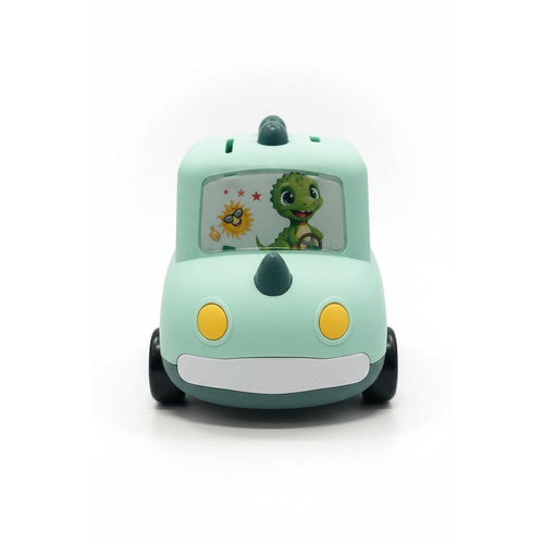 Dino Theme Car Shape Shape Money Bank with Lock & Key | Cute Coin Saving Piggy Bank for Kids