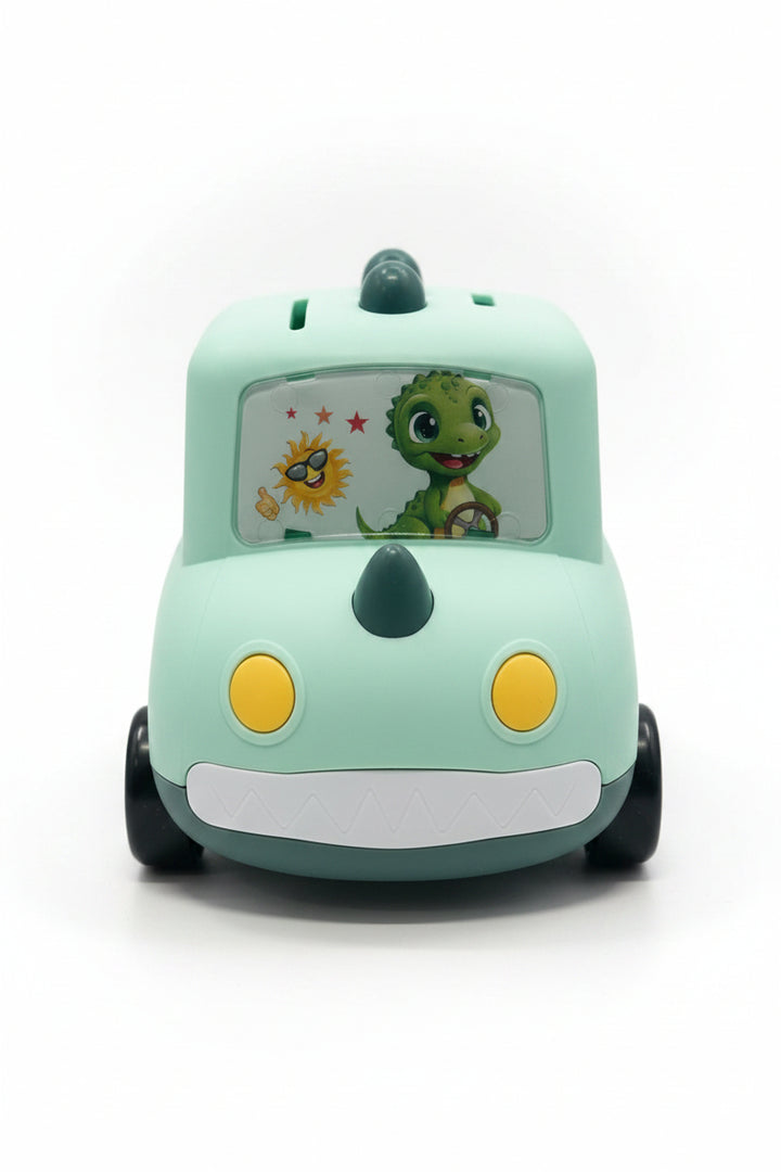 Dino Theme Car Shape Shape Money Bank with Lock & Key | Cute Coin Saving Piggy Bank for Kids
