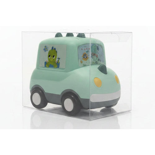 Dino Theme Car Shape Shape Money Bank with Lock & Key | Cute Coin Saving Piggy Bank for Kids