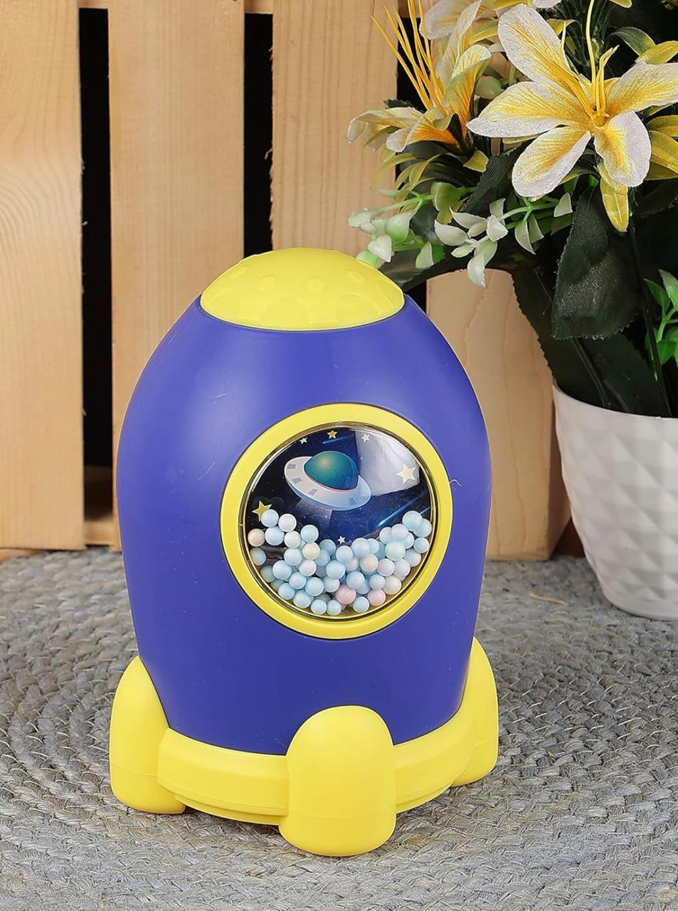 Rocket Shape Piggy Bank with Lock Code | Money Saving Coin Piggy  Bank