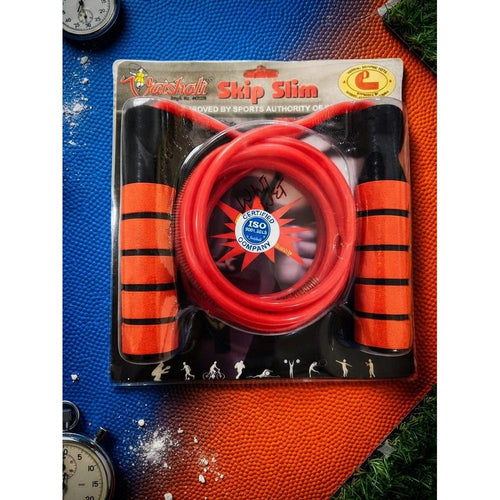 Vaishali Skip Slim PVC Skipping Rope with Foam Grip Handles for Kids & Adults | Red