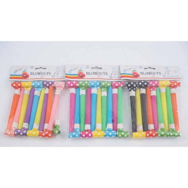 Pack of 3 Colorful Party Blowouts/Party Whistles - Multicolor