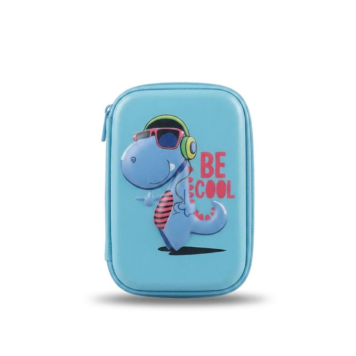 Be Cool Dinosaur Hardtop Pencil Case for Kids - Sky Blue