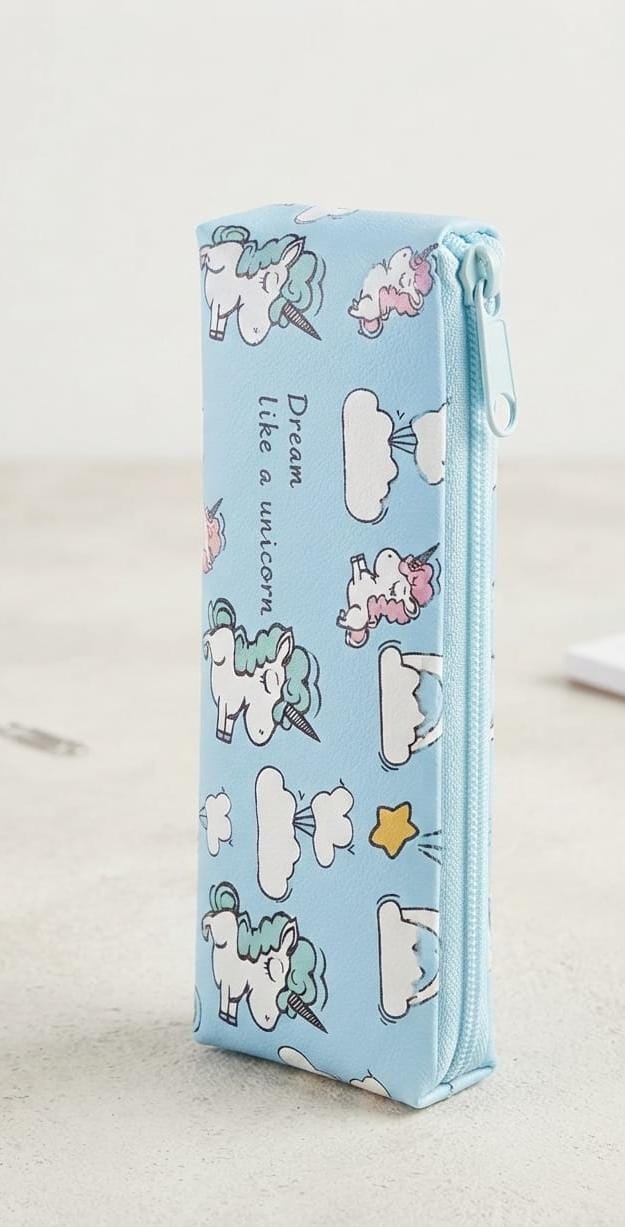 Dream Like a Unicorn Pencil Case - Sky Blue