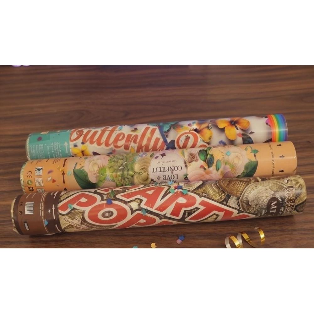 Pack of 3 Party Popper Confetti Cannon (Butterfly, Petals & Money)