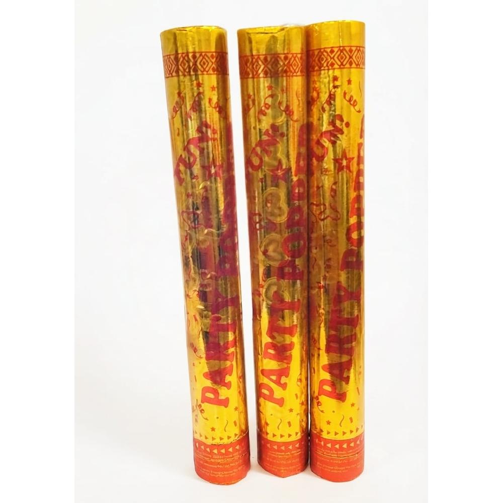 Pack of 3 Party Popper Confetti Cannon - (Gold Foil)