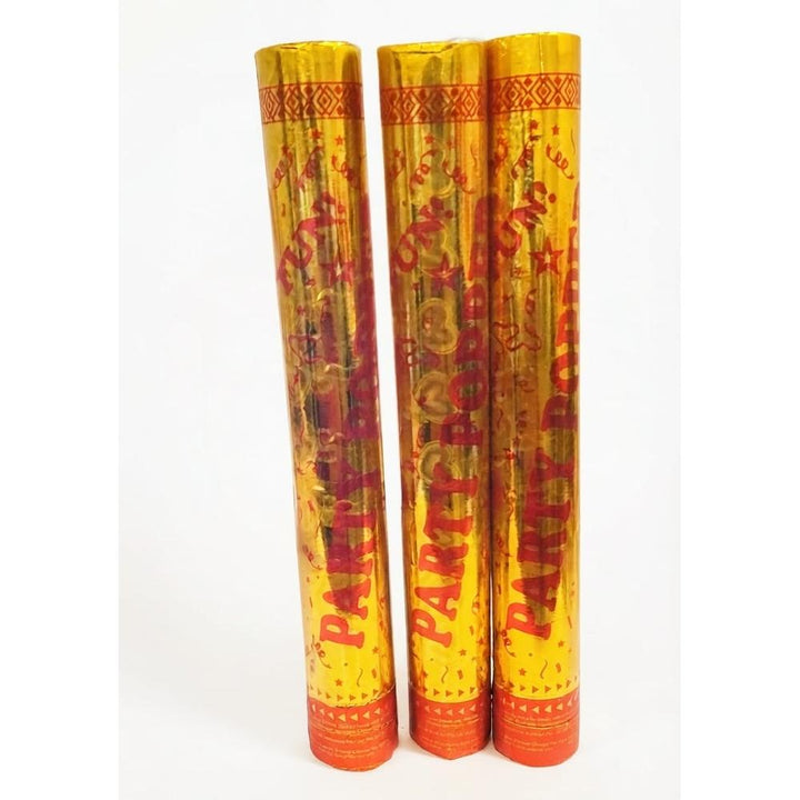Pack of 3 Party Popper Confetti Cannon - (Gold Foil)