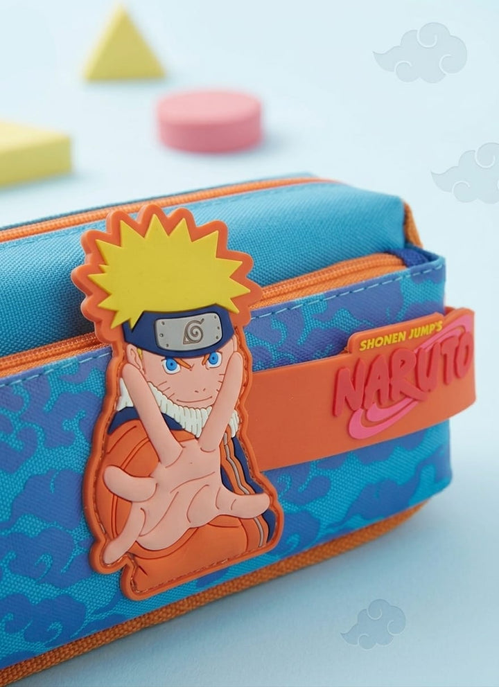 Anime Character Pencil Pouch for Kids - Orange/Blue