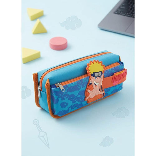 Anime Character Pencil Pouch for Kids - Orange/Blue