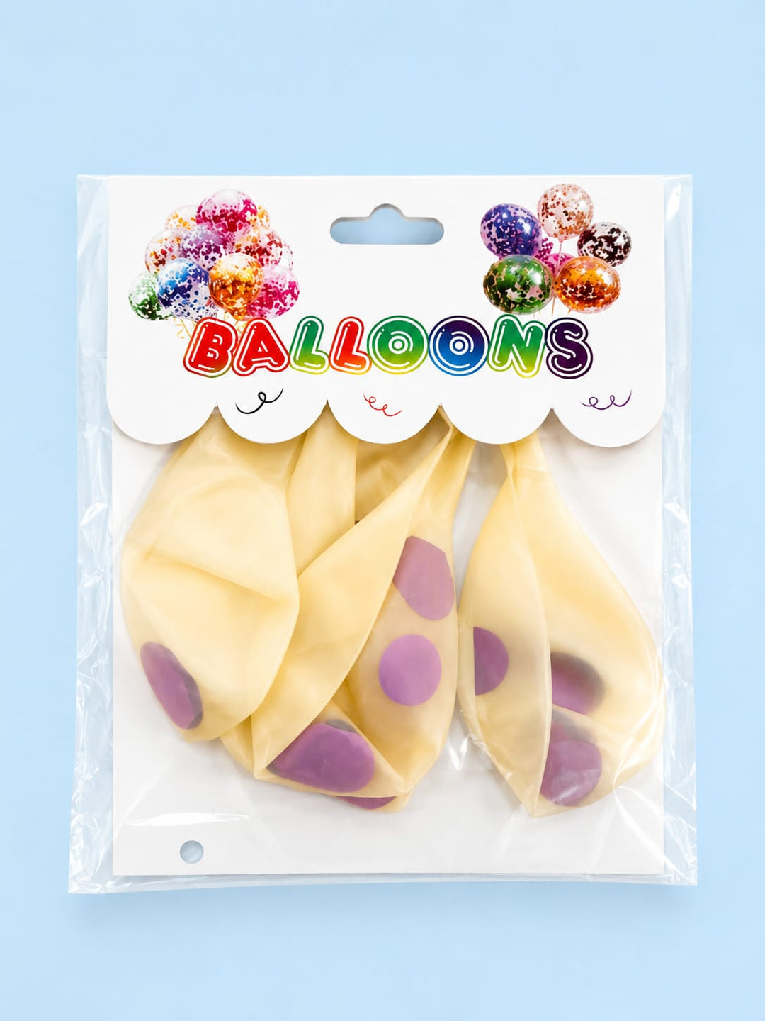 Confetti Balloons - Pack of 1 (5 Balloons)- Purple