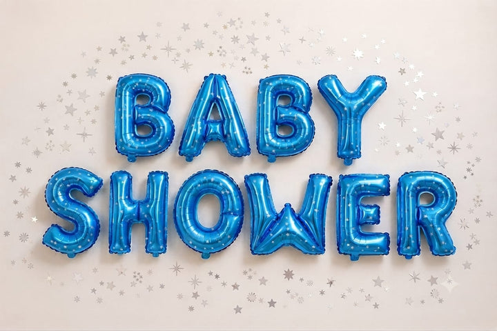 Baby Shower Parrot Foil Balloon Banner Set- Blue