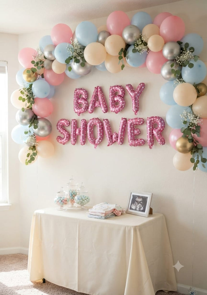 Baby Shower Foil Letter Balloon Set- Pink