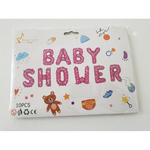 Baby Shower Foil Letter Balloon Set- Pink