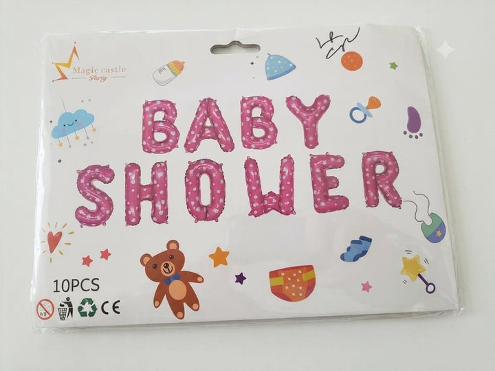 Baby Shower Foil Letter Balloon Set- Pink