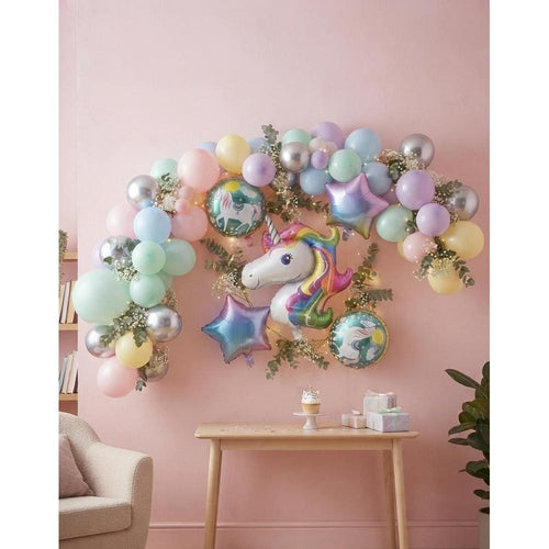 Unicorn Foil Balloon Decoration Set (5 Pieces)- Multicolor