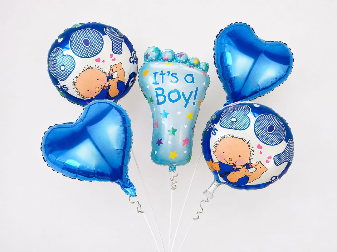 It's a Boy Foil Balloon Decoration Set (5 Pieces)- Blue