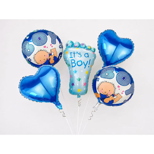 It's a Boy Foil Balloon Decoration Set (5 Pieces)- Blue