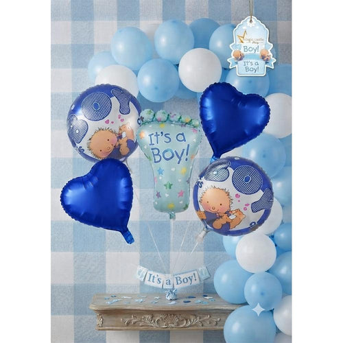 It's a Boy Foil Balloon Decoration Set (5 Pieces)- Blue