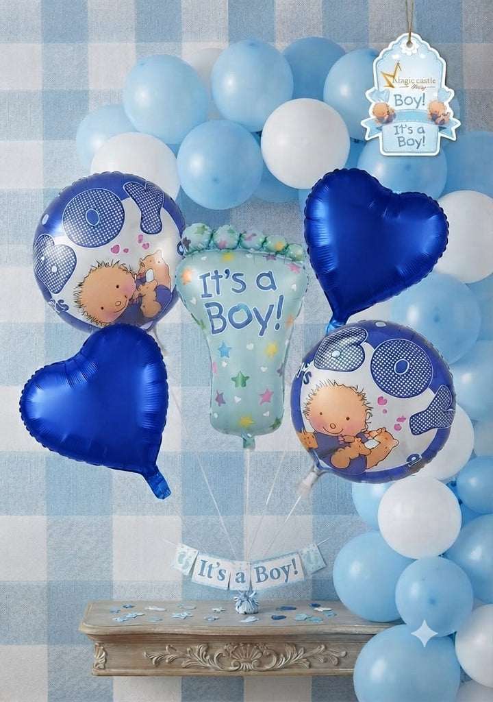 It's a Boy Foil Balloon Decoration Set (5 Pieces)- Blue