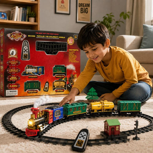 19-Piece Toy Train Set with Remote | Remote-Controlled Railway Play Set for Kids