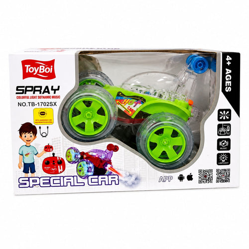 Remote Control Stunt Smart Car with Smoke, Music & Lights | Interactive Racing Toy for Kids