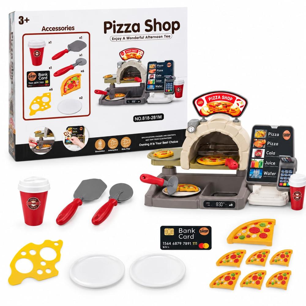 Pizza Shop Pretend Play Set | Kids Pizza Restaurant Role Play & Pretend Cooking Toy