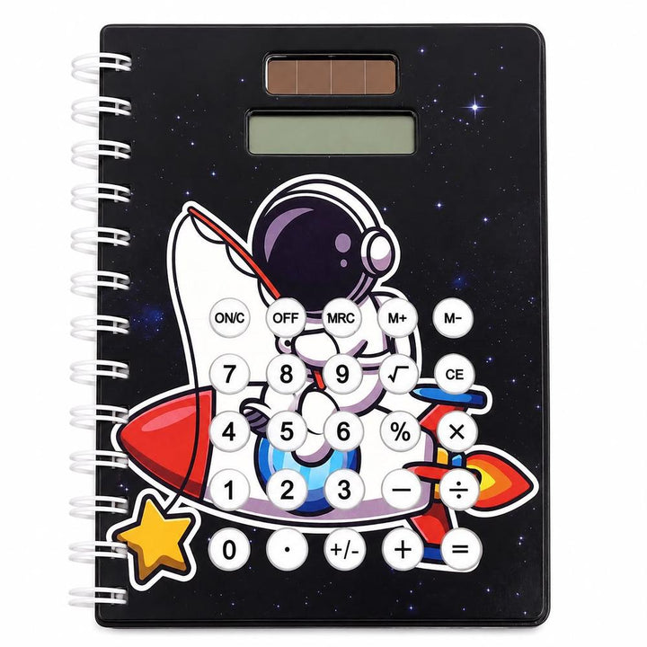 Kids Calculator Notebook Diary with Ruled Pages | Spiral Diary with Built-in Calculator