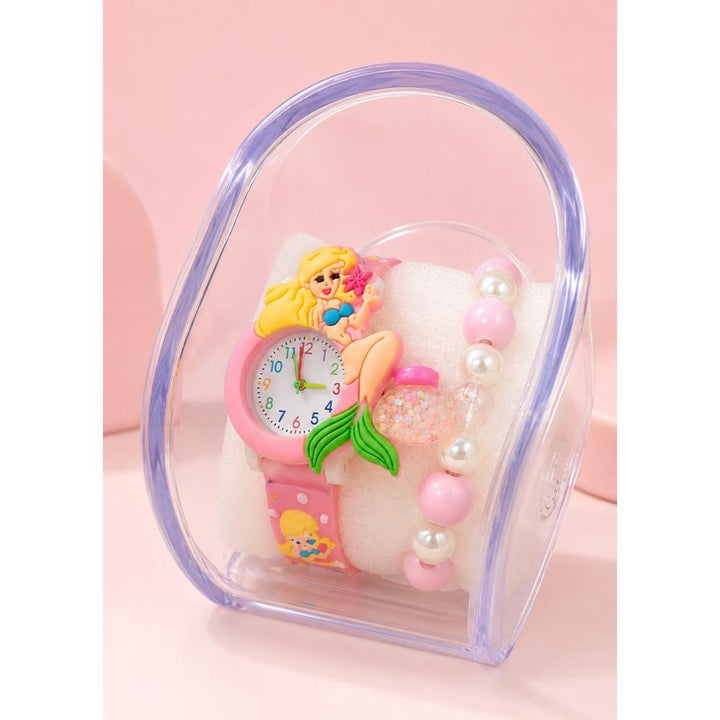 Mermaid Theme Analog Watch for Kids | Cute Mermaid Wrist Watch with Comfortable Wrist Band