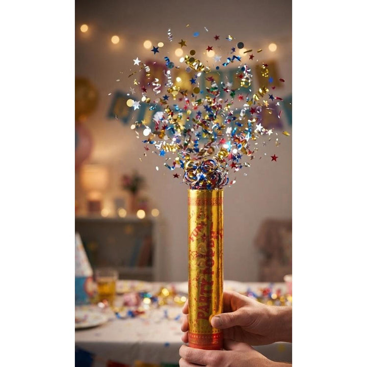 Pack of 3 Party Popper Confetti Cannon - (Gold Foil)