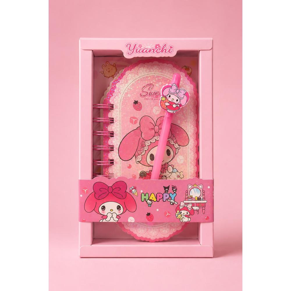 Cartoon Oval Spiral Diary & Pen Set | Cute Writing Notebook for Kids