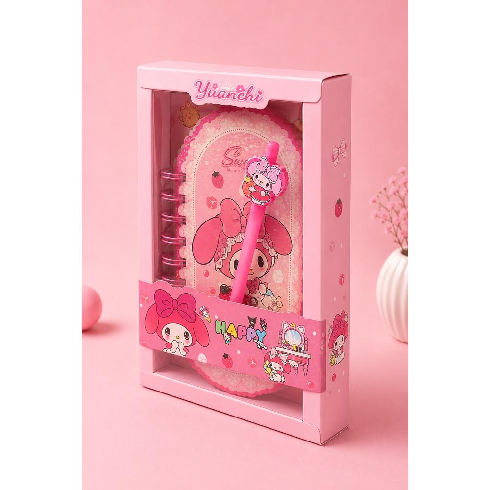 Cartoon Oval Spiral Diary & Pen Set | Cute Writing Notebook for Kids