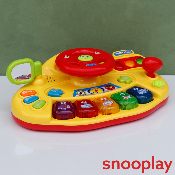 Car Wheel Steering Toy - Learning with Lights, Sounds, Music & Functions (3-8 Years)