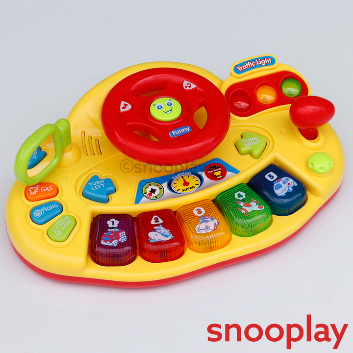 Car Wheel Steering Toy - Learning with Lights, Sounds, Music & Functions (3-8 Years)
