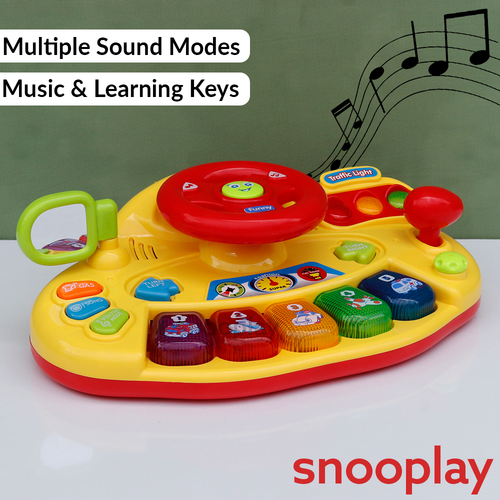 Car Wheel Steering Toy - Learning with Lights, Sounds, Music & Functions (3-8 Years)