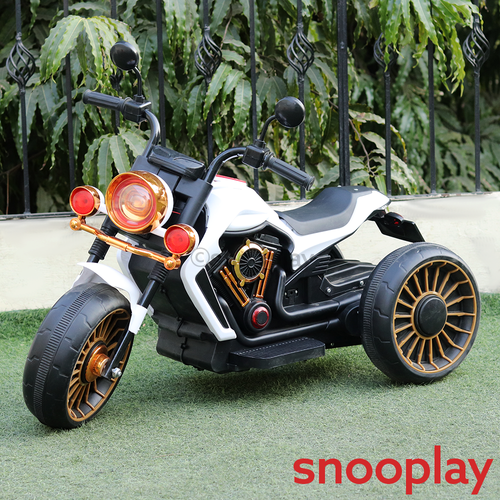 Parental & Self Control | Battery Harley Ride-On Bike | Foot Accelerator, Bluetooth Connectivity, Honk, Music & Light (2.5-8 Years)