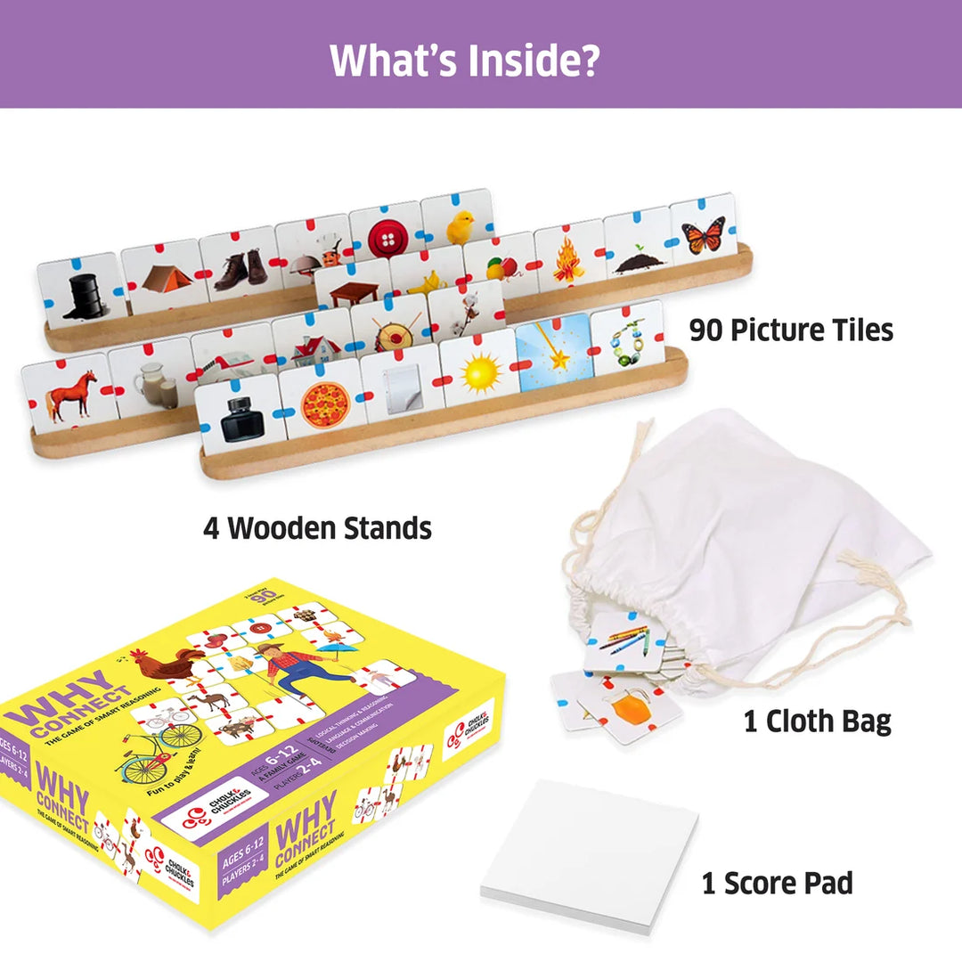 Chalk & Chuckles Why Connect Puzzle Game - 2 Level Play | 90 Picture Tiles