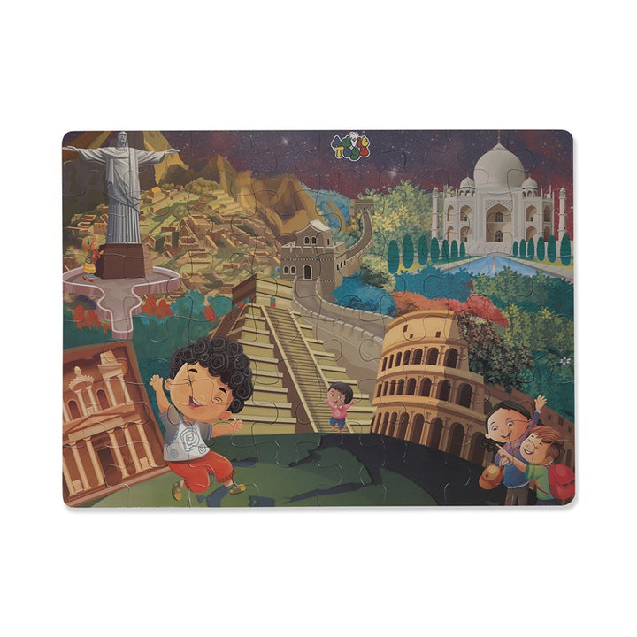 Wonders of the World - Jigsaw Puzzle (48 Piece + Educational Fun Fact Book Inside)